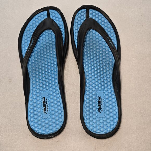 Air Balance Clog Flip Flops Womens Size 7 Water Shoes Slides Slide Black Aqua - Picture 1 of 4